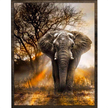 Olifant in Schemer - Diamond Painting - 50x40cm - Rond